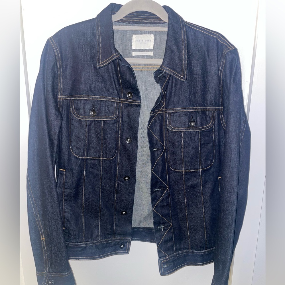Rag & Bone Selvedge Denim Trucker Jacket L USA Made
